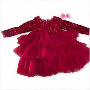 Marie Nicole red valentines sequin dress